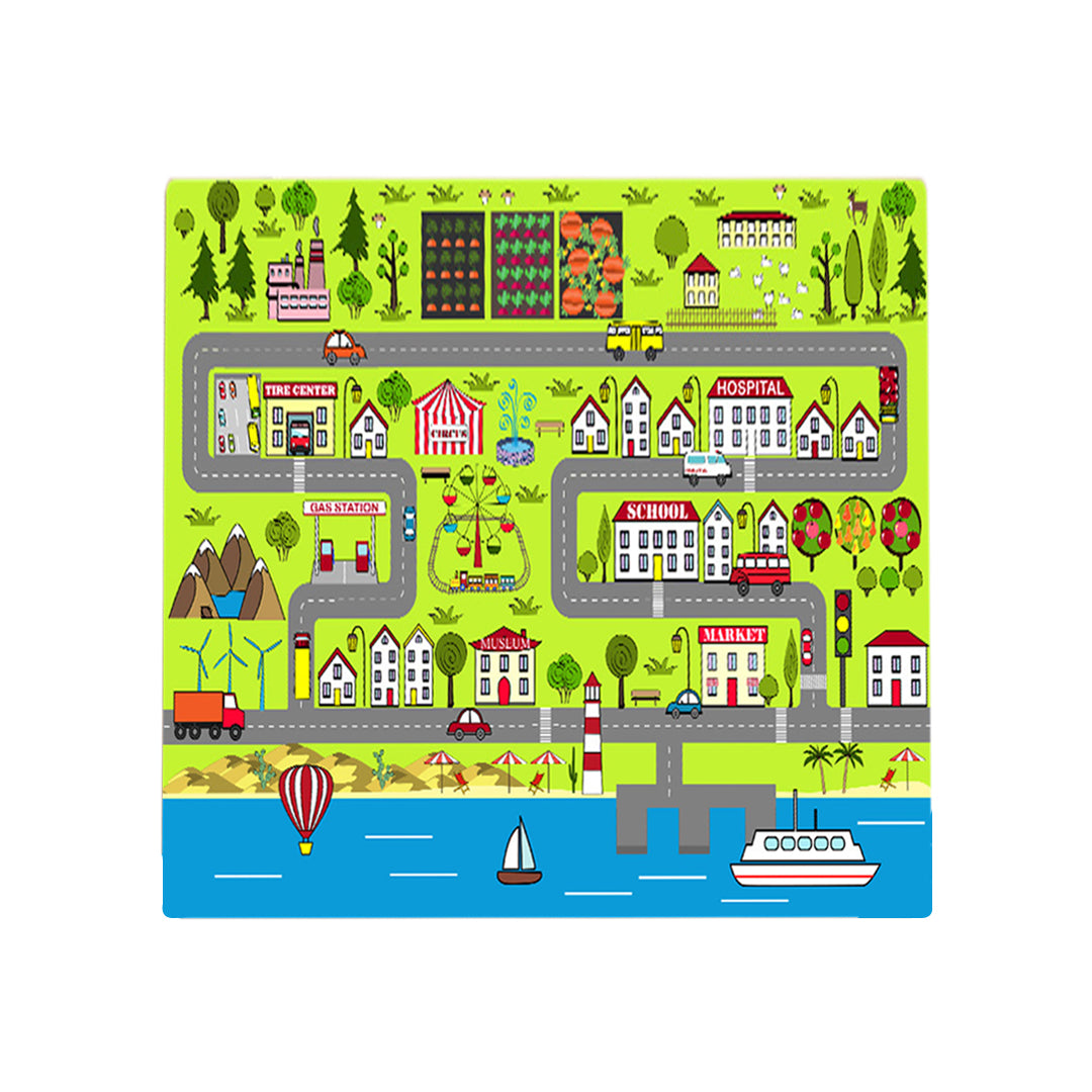 Kids Street Map Play Rug 120x180cm - Design 1