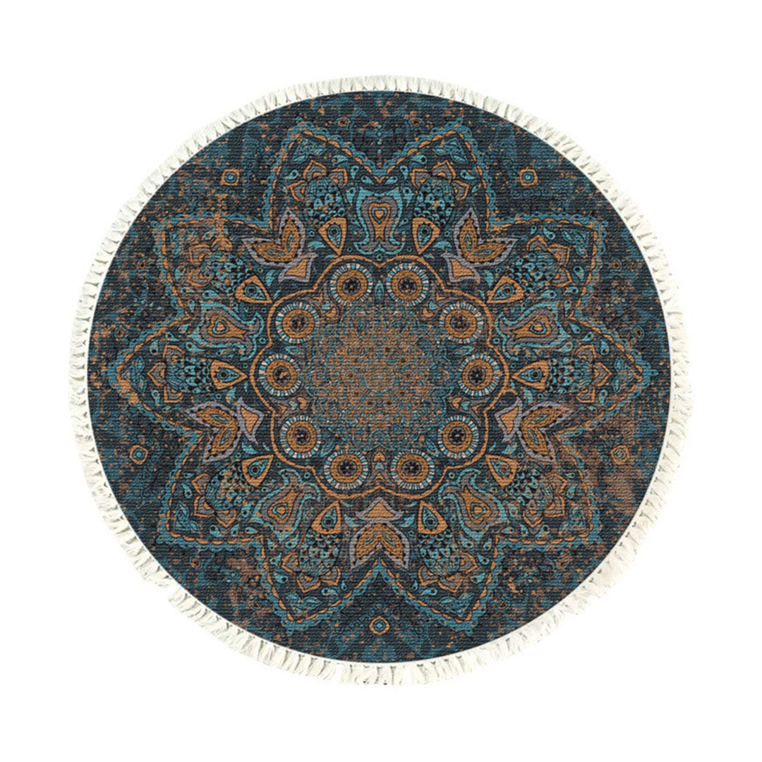 Mandala Pattern Round Area Rug 120cm