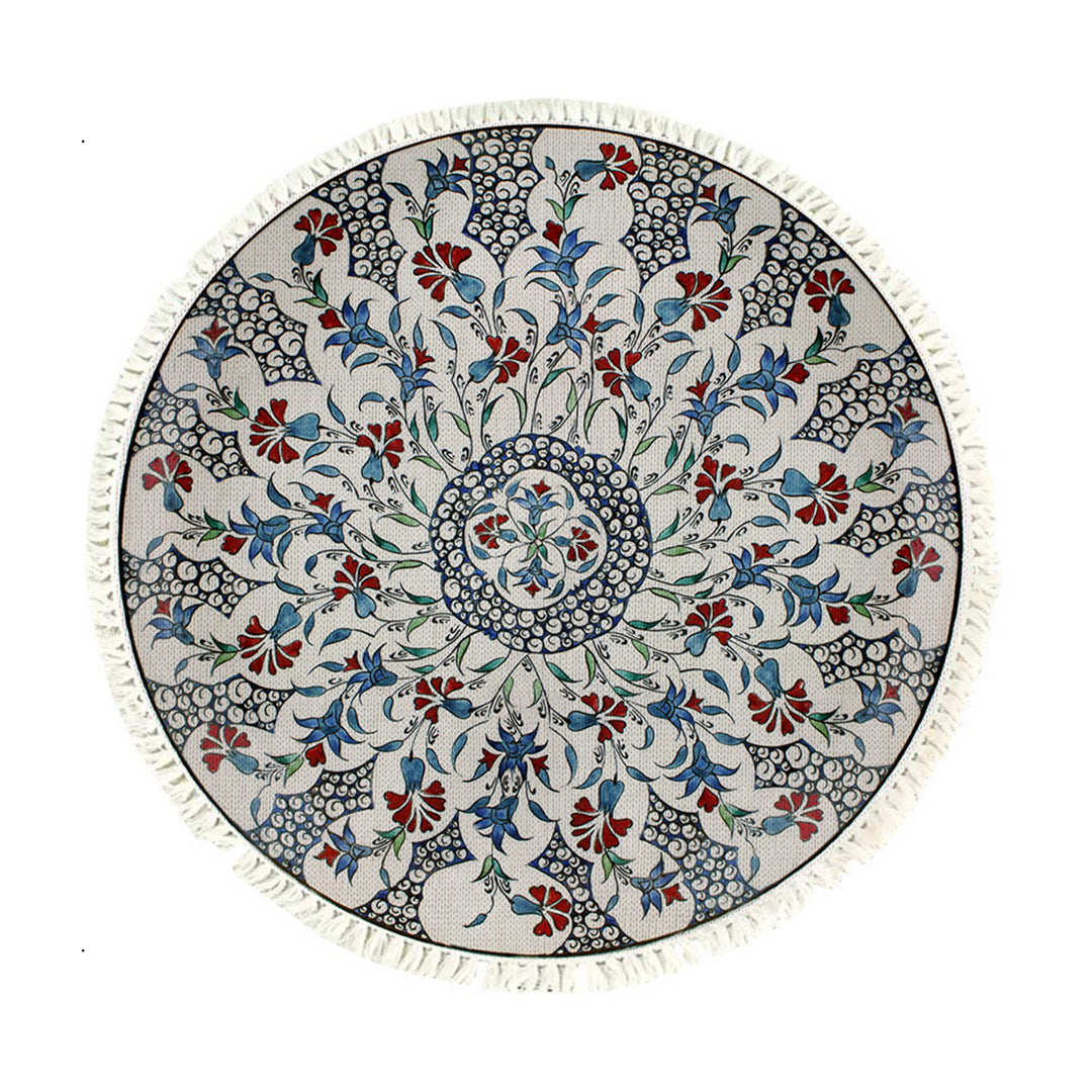 Mandala Area Rug 120cm for Living Room & Bedroom - Design 1