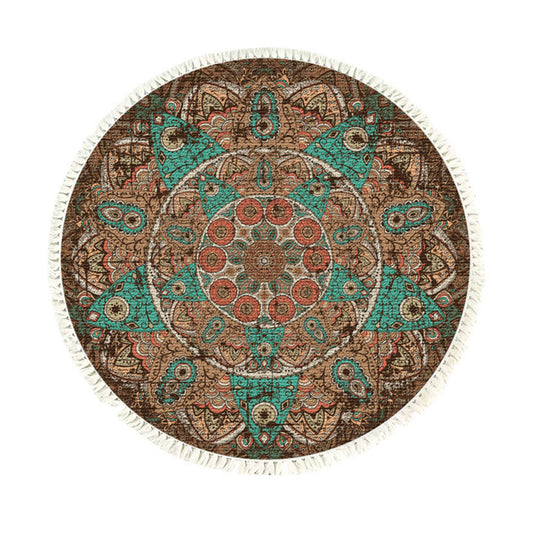 Thick Mandala Round Rug 90cm
