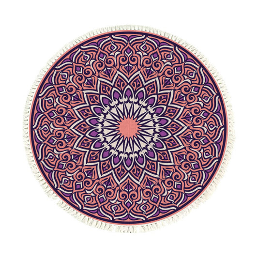 Purple Mandala Round Rug 90cm