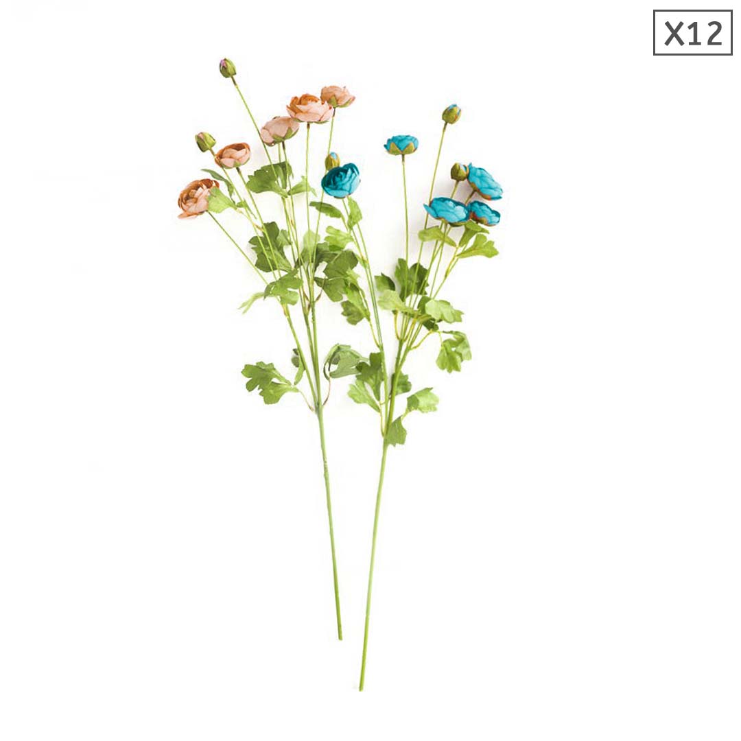 Bulk 12 Artificial Silk Roses 85cm Blue