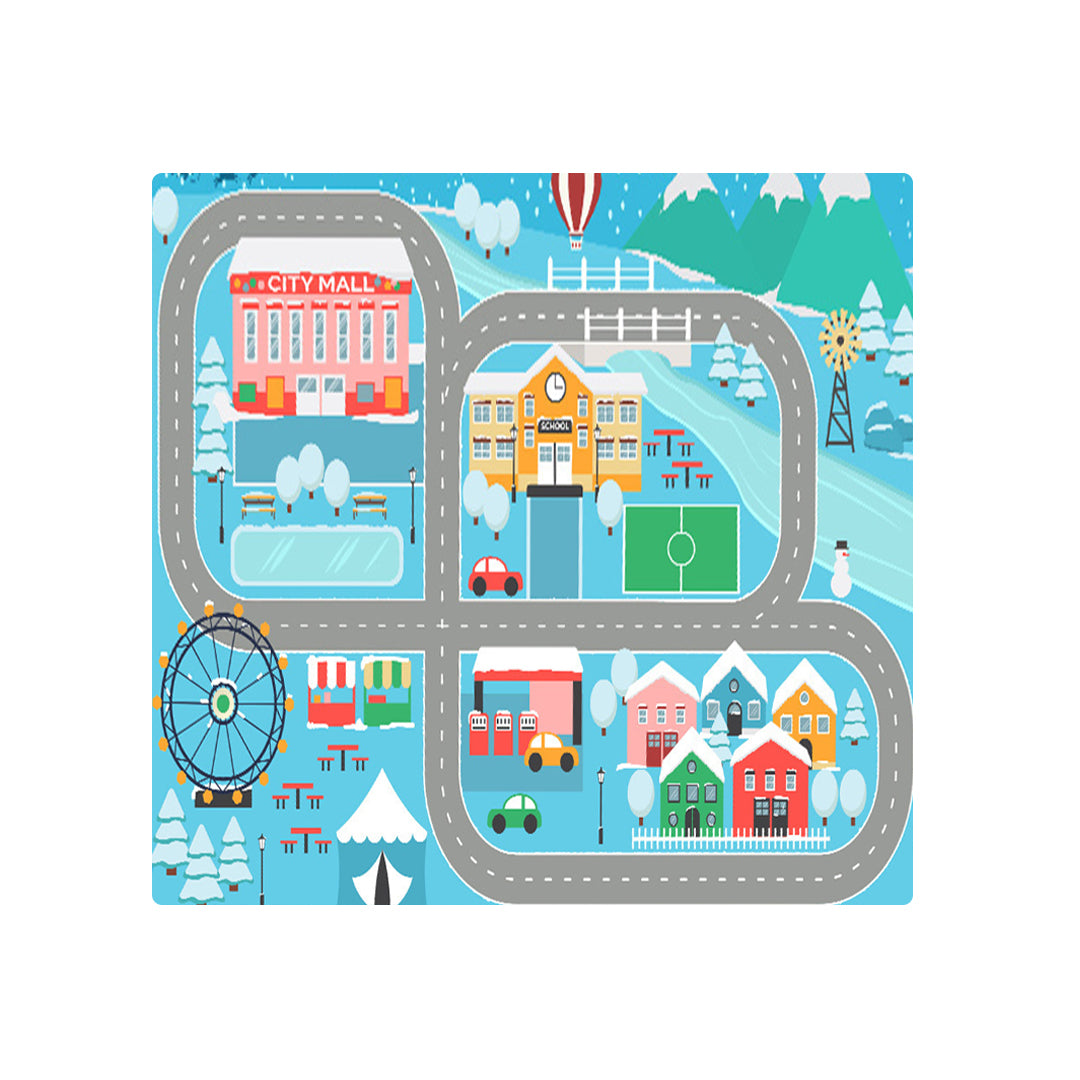 Kids Street Map Play Rug 120x180cm - Design 3
