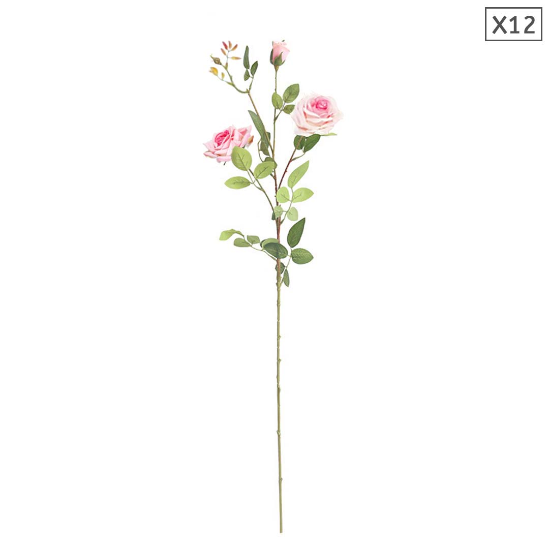 Bulk 12 Artificial Silk Roses 85cm Pink