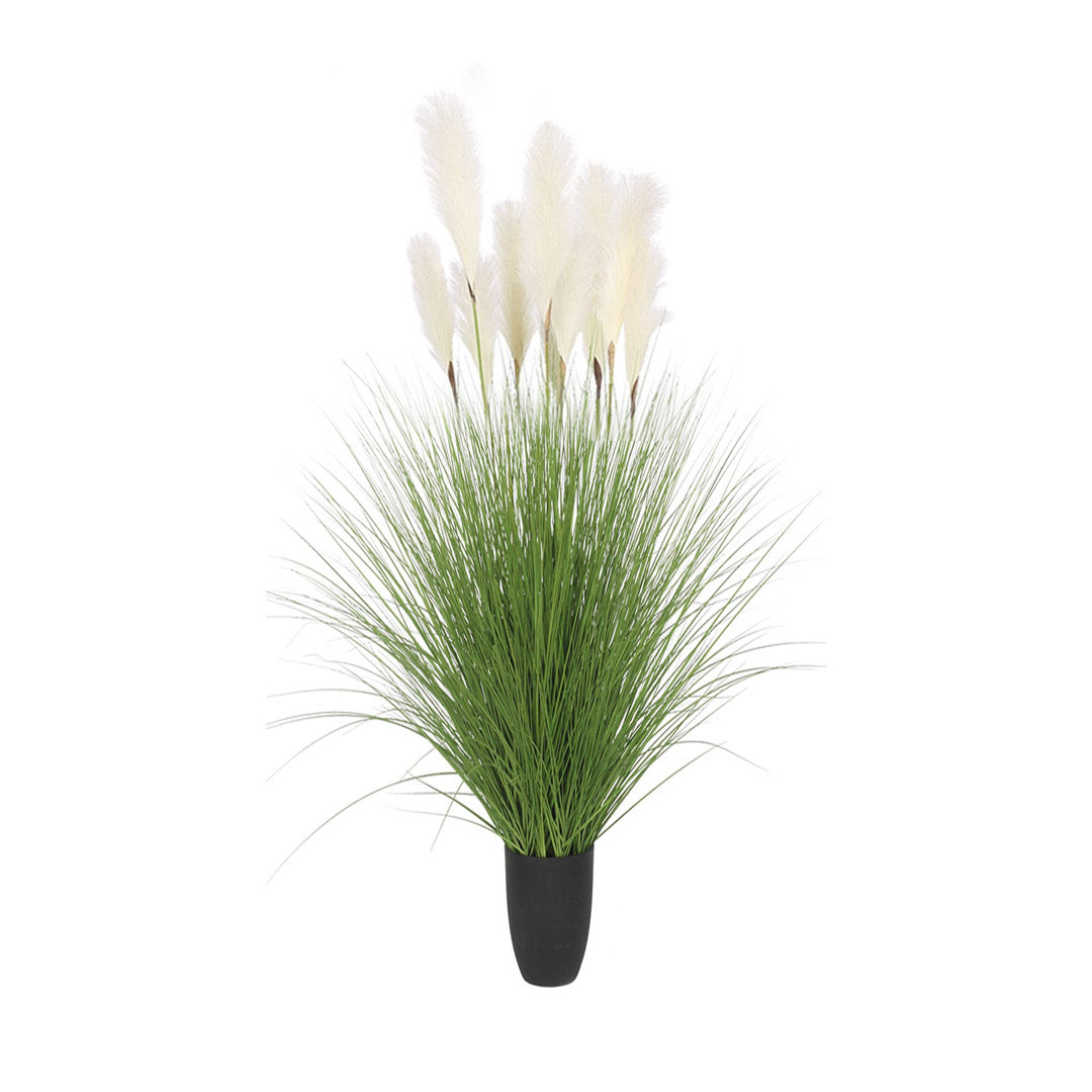 Artificial Potted Bulrush Reed Grass 110cm