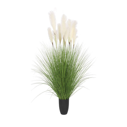 Artificial Potted Bulrush Reed Grass 110cm