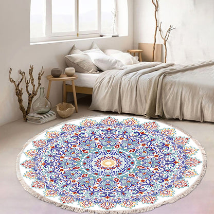 Mandala Area Rug 120cm for Living Room & Bedroom - Design 2