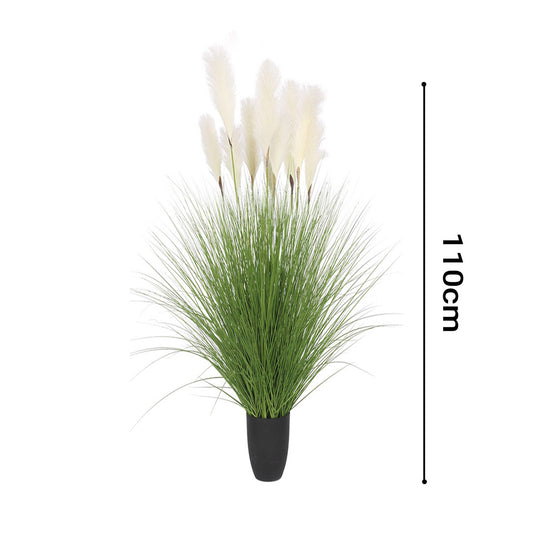 Artificial Potted Bulrush Reed Grass 110cm