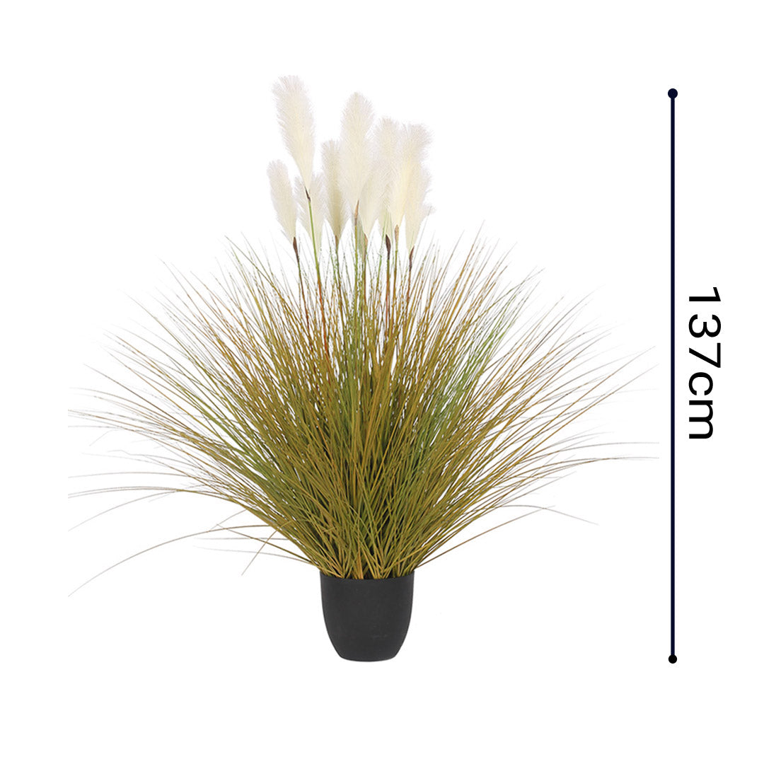 Artificial Bulrush Reed Grass Plant 137cm