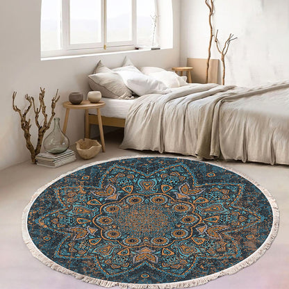 Mandala Pattern Round Area Rug 120cm