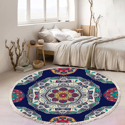Boho Geometric Round Rug 90cm