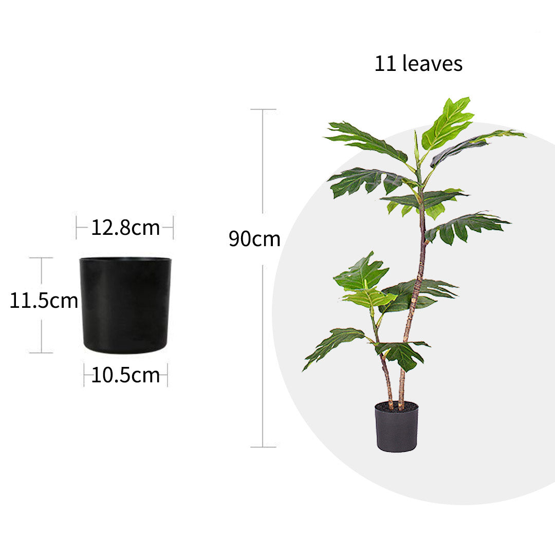 Artificial Split-Leaf Philodendron Tree 2-Trunk 90cm