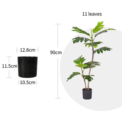 Artificial Split-Leaf Philodendron Tree 2-Trunk 90cm