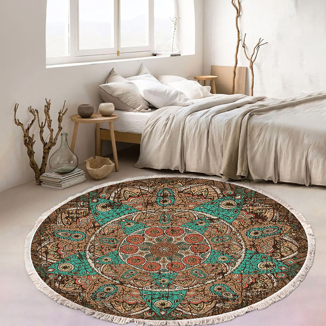 Thick Mandala Round Rug 90cm