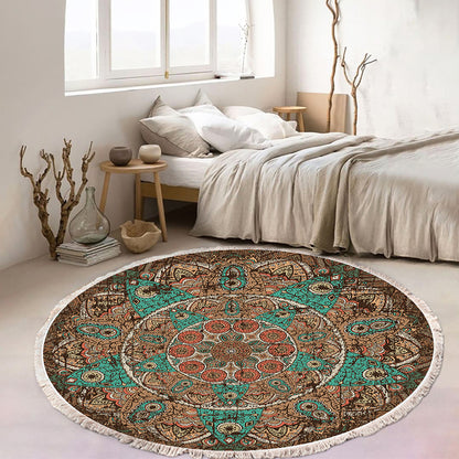 Thick Mandala Round Rug 90cm