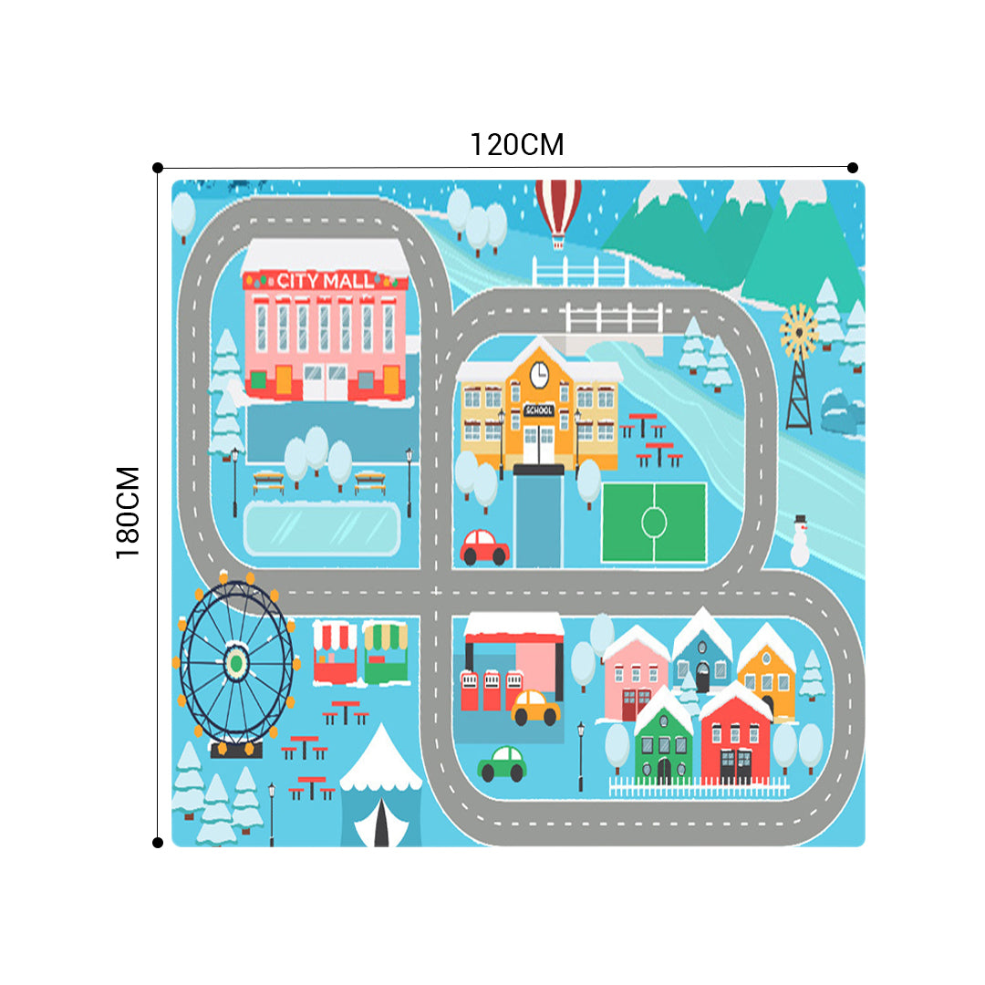 Kids Street Map Play Rug 120x180cm - Design 3