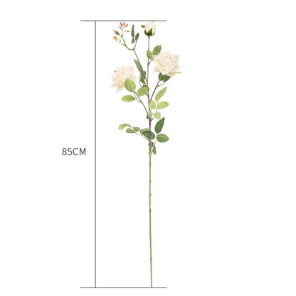 Bulk 12 Artificial Silk Roses 85cm White