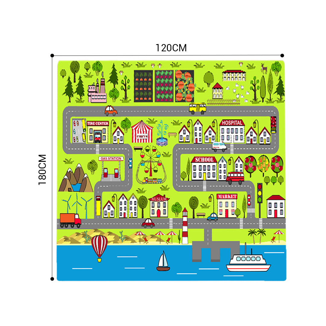 Kids Street Map Play Rug 120x180cm - Design 1