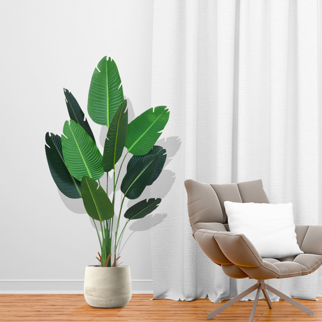 Artificial Bird of Paradise Tree 180cm with Seagrass Basket
