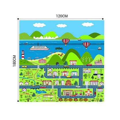 Kids Street Map Play Rug 120x180cm - Design 4