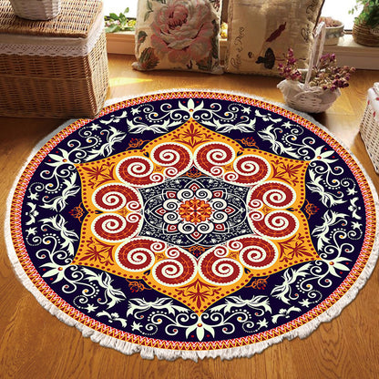 Ethnic Mandala Round Rug 90cm