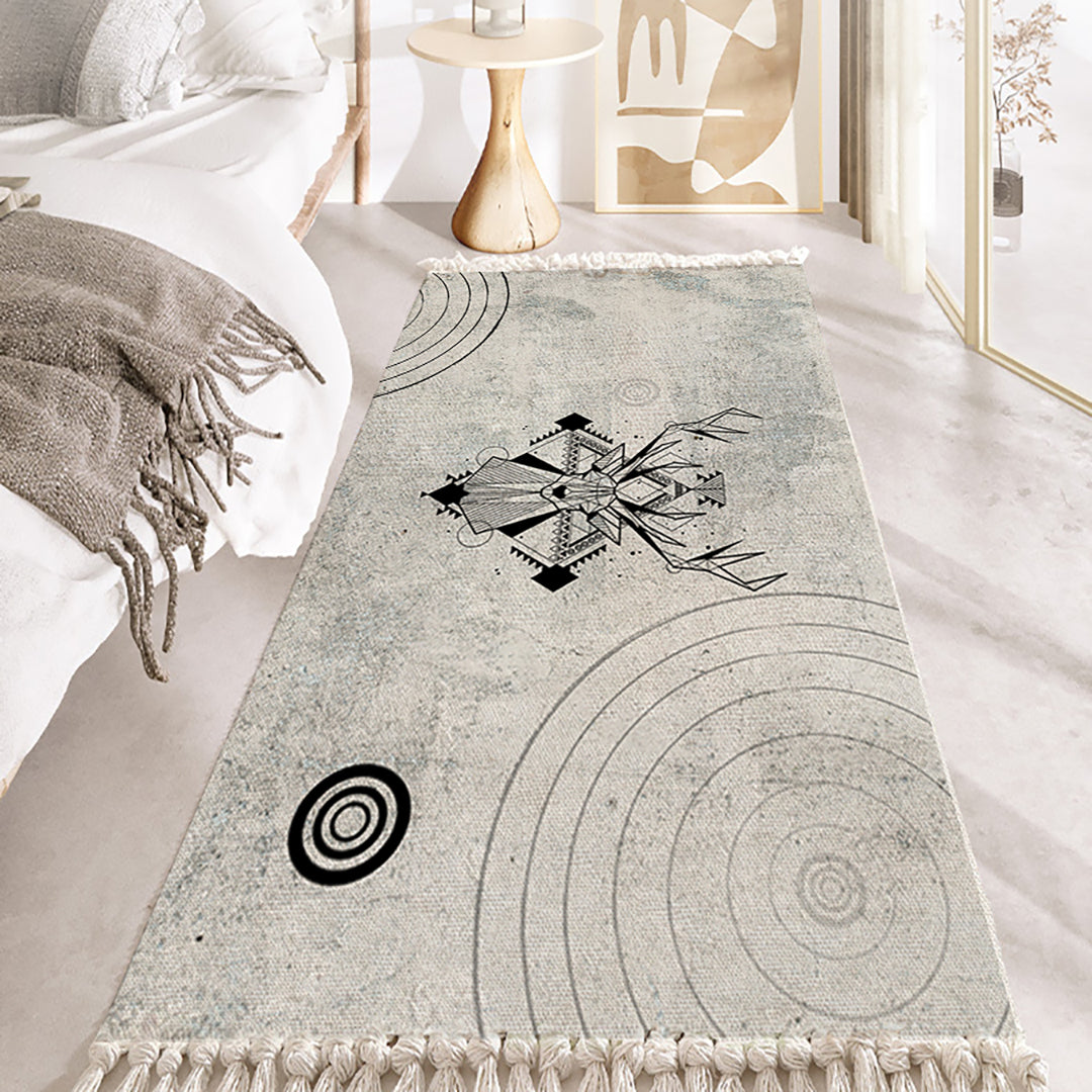 Woven Minimalist Tassel Area Rug 90x180cm