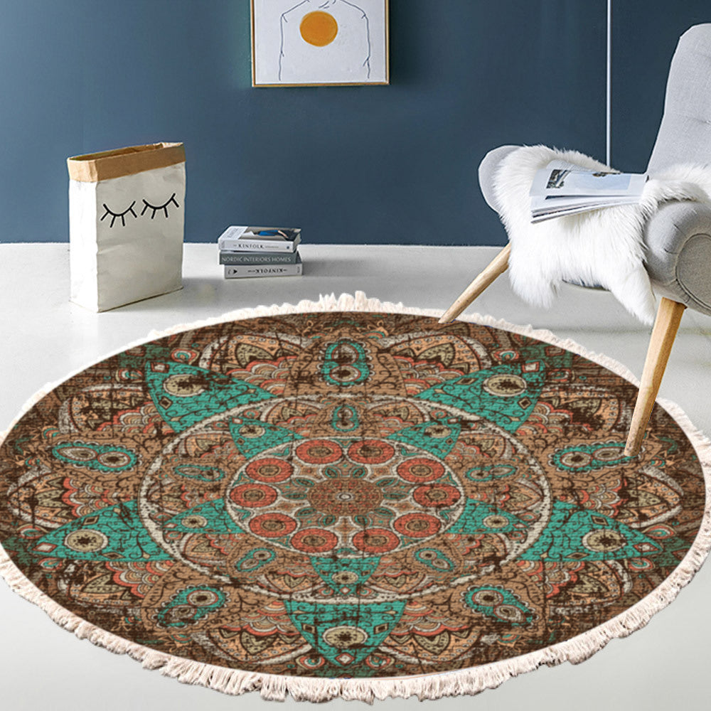 Thick Mandala Round Rug 90cm