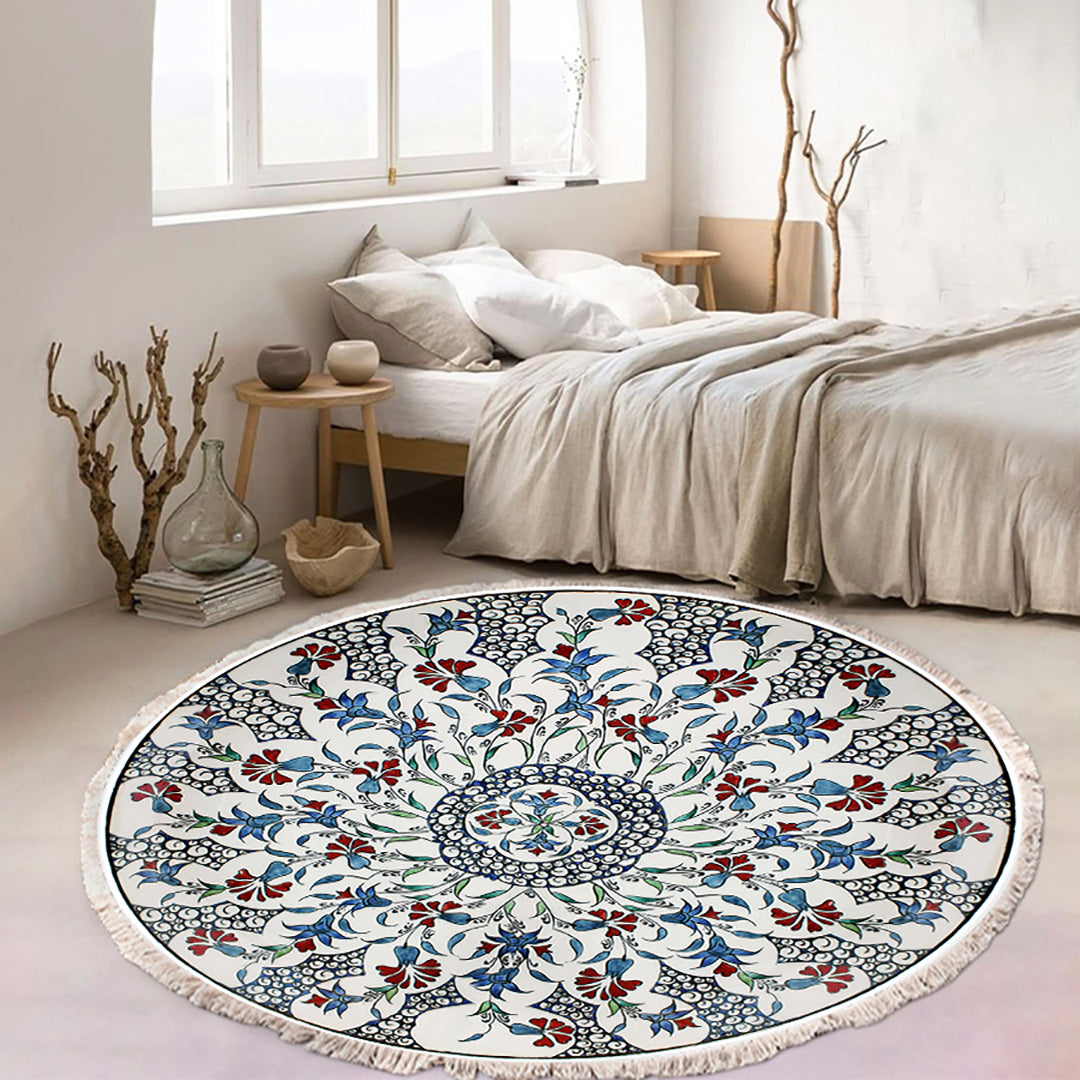 Mandala Area Rug 120cm for Living Room & Bedroom - Design 1