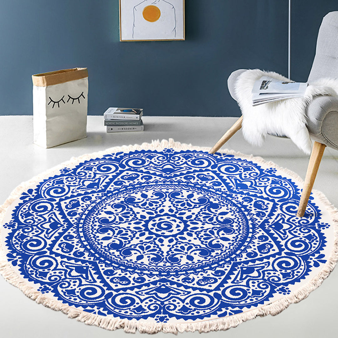 Indian Mandala Round Tapestry Rug 120cm