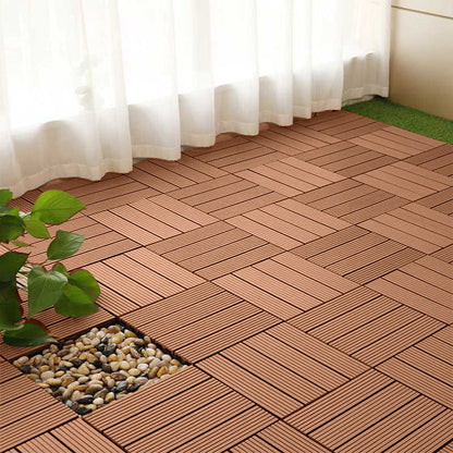 Bulk 11 Red Brown Composite Interlocking Decking Tiles