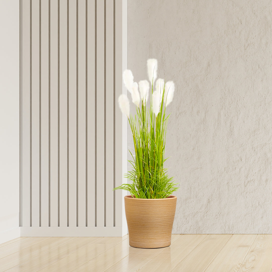 Artificial Wheat Plume Grass in Metal Planter 150cm