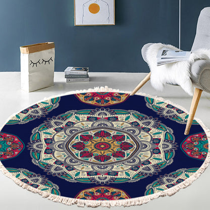 Boho Geometric Round Rug 90cm