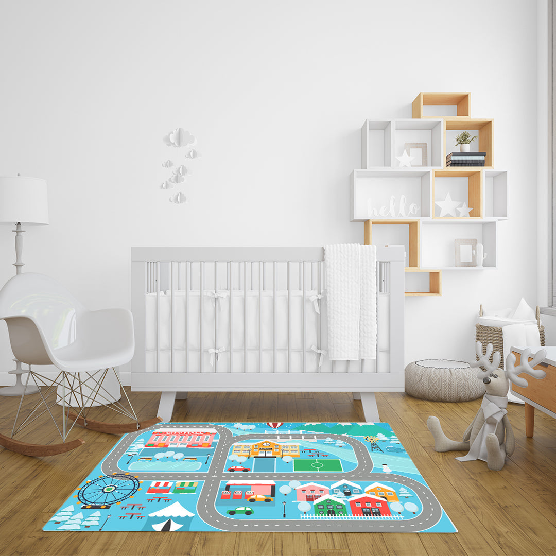 Kids Street Map Play Rug 120x180cm - Design 3