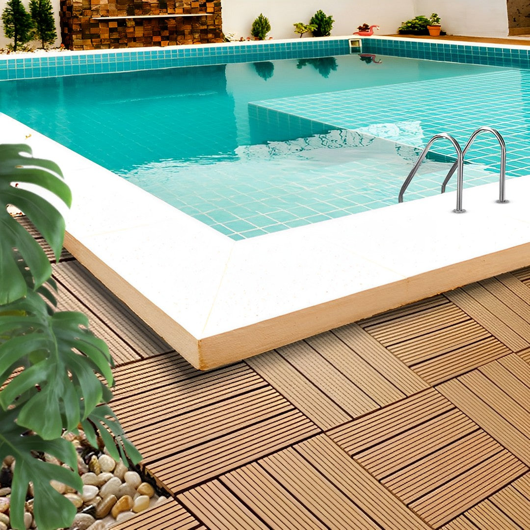 Bulk 11 Coffee Composite Interlocking Decking Tiles