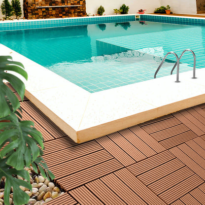 Bulk 11 Red Brown Composite Interlocking Decking Tiles