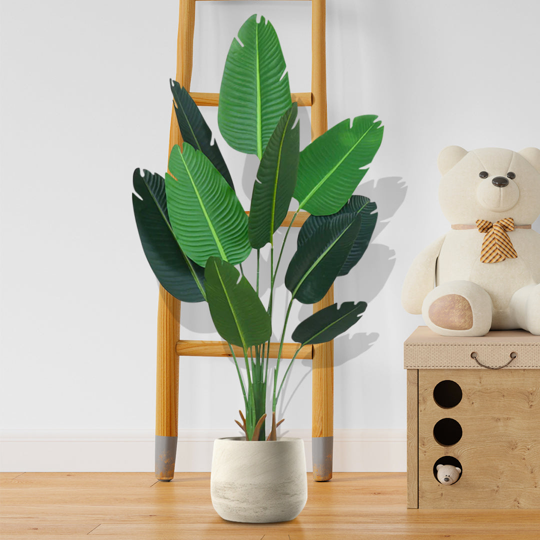 Artificial Bird of Paradise Tree 180cm with Seagrass Basket