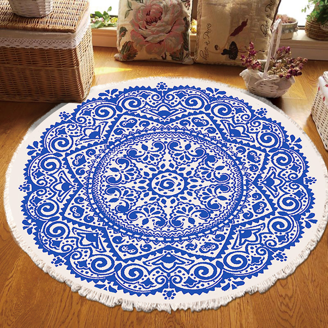Indian Mandala Round Tapestry Rug 120cm