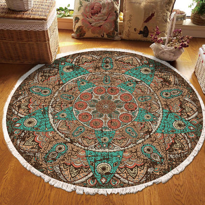 Thick Mandala Round Rug 90cm