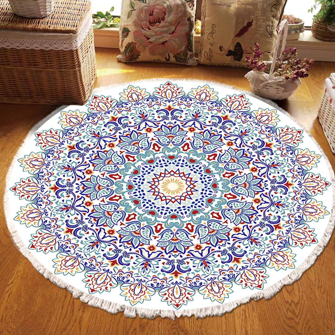 Thick Mandala Round Rug 120cm - Design 2