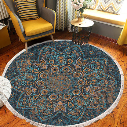 Mandala Pattern Round Area Rug 120cm