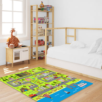 Kids Street Map Play Rug 120x180cm - Design 1
