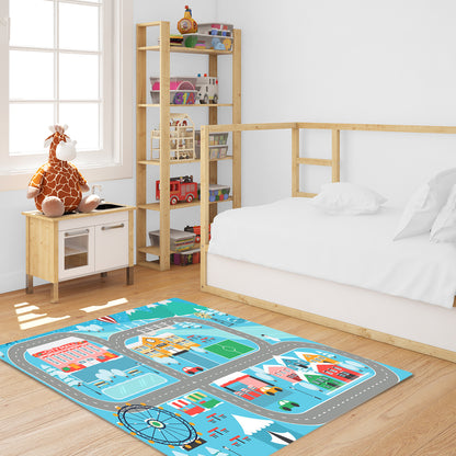 Kids Street Map Play Rug 120x180cm - Design 3