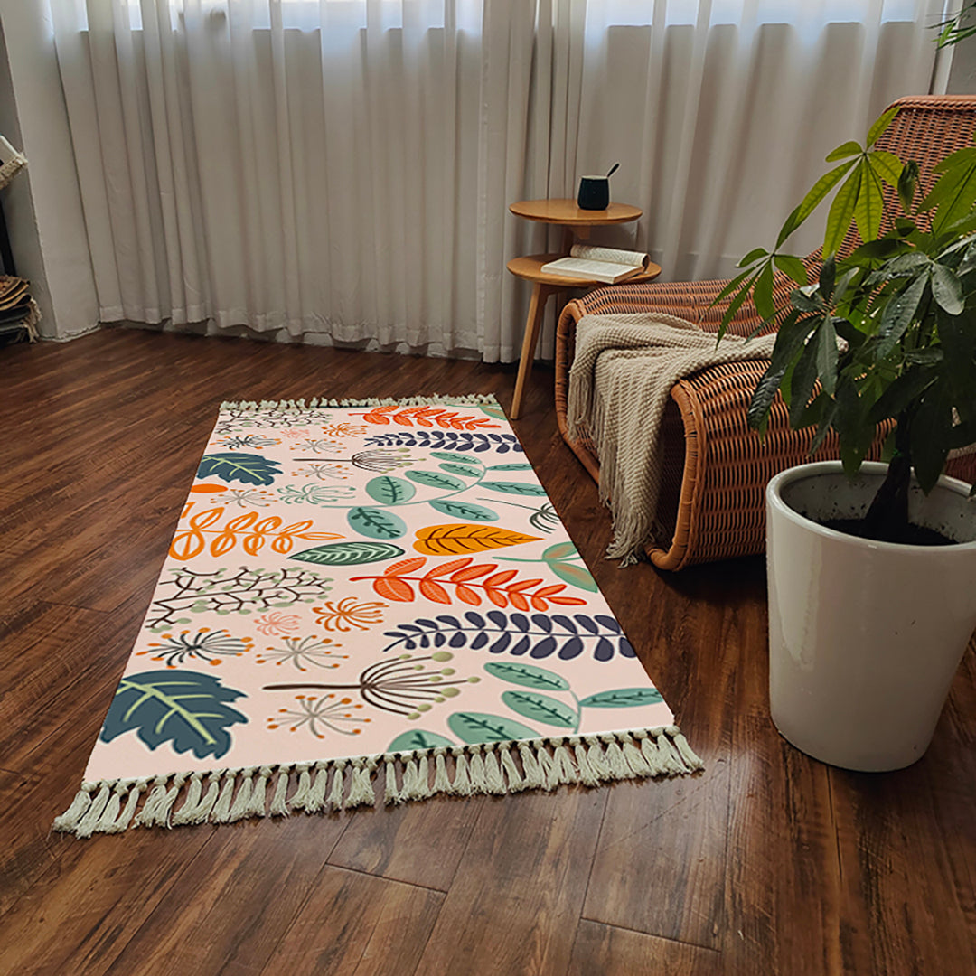 Handwoven Cotton Blend Area Rug 90x180cm