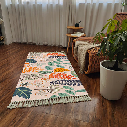 Handwoven Cotton Blend Area Rug 90x180cm