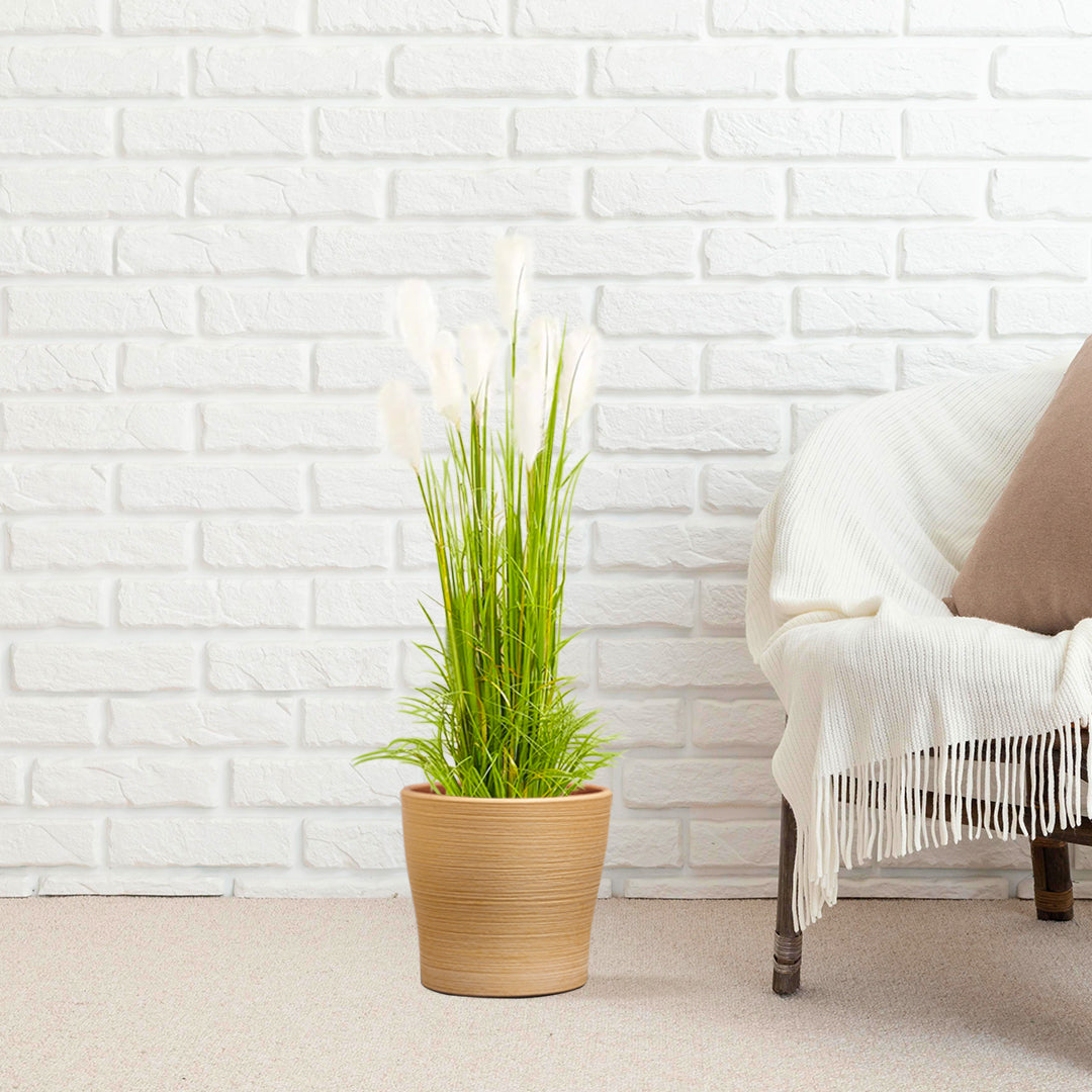 Artificial Wheat Plume Grass in Metal Planter 150cm