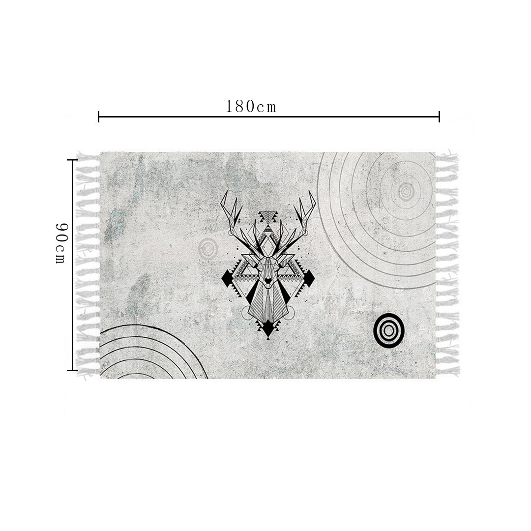 Woven Minimalist Tassel Area Rug 90x180cm