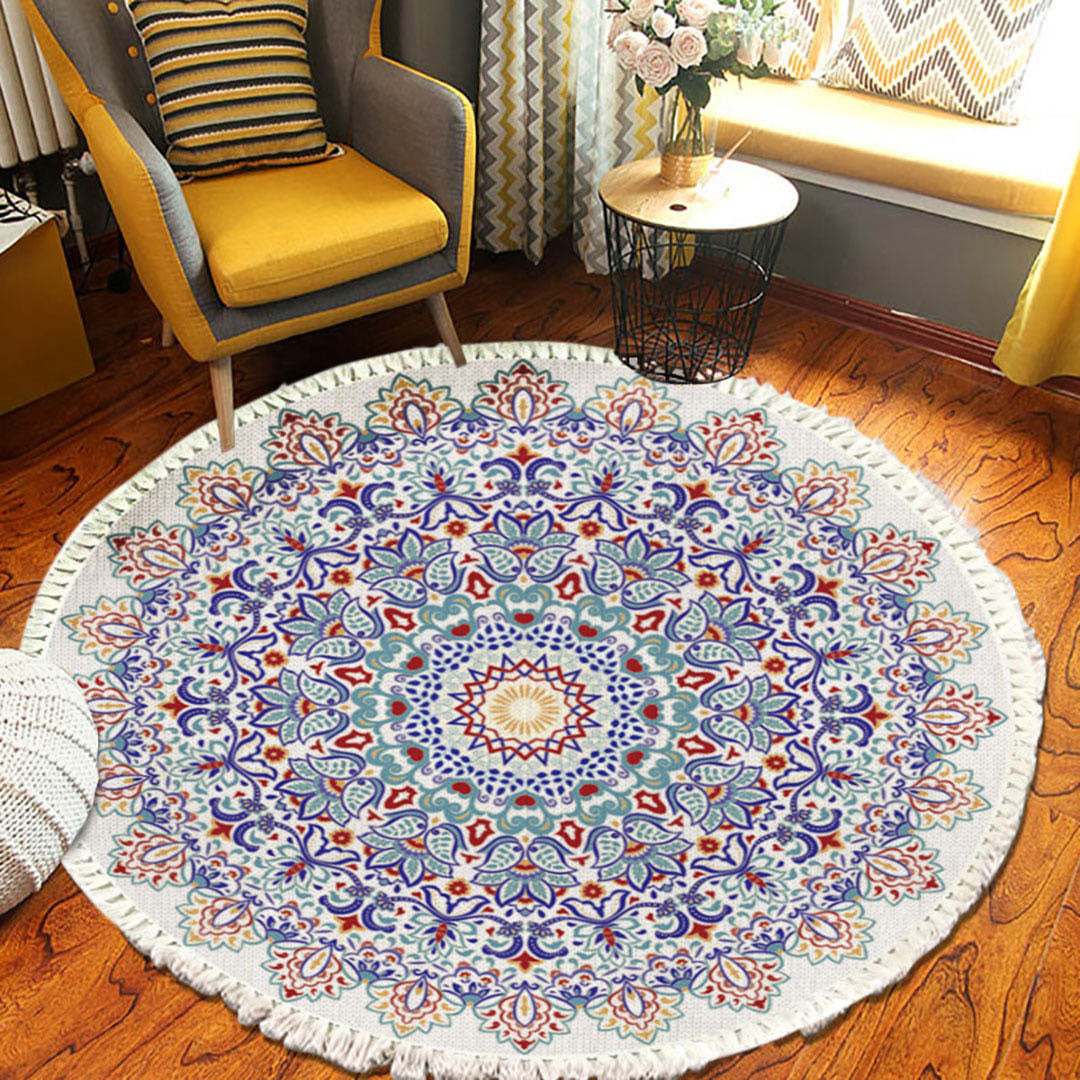 Mandala Area Rug 120cm for Living Room & Bedroom - Design 2