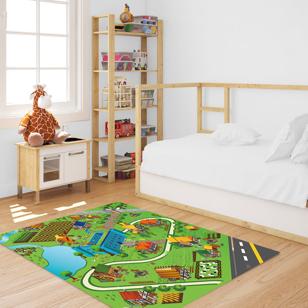 Kids Street Map Play Rug 120x180cm - Design 2