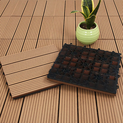 Bulk 11 Coffee Composite Interlocking Decking Tiles