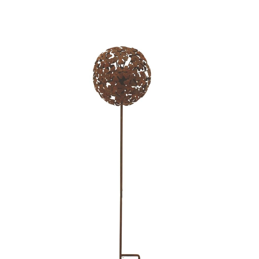 Flower Ball Rustic Garden Stake